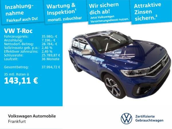 Volkswagen T-Roc 2.0 TSI DSG R 4Motion Navi Panoramadach Spurhalteassistent DAB+