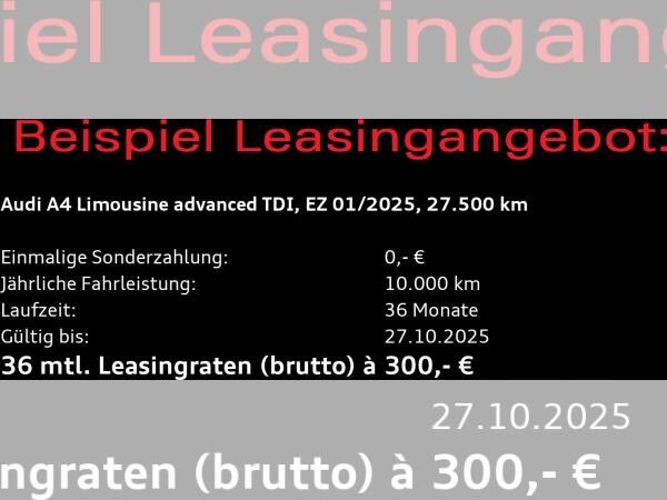 Audi A4 Limousine advanced 35TDI S-tronic/ Navi+, RFK