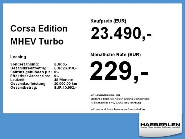 Opel Corsa Edition MHEV