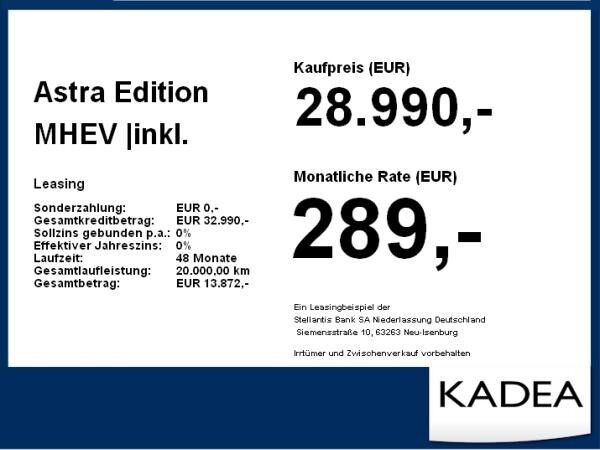 Opel Astra Edition MHEV