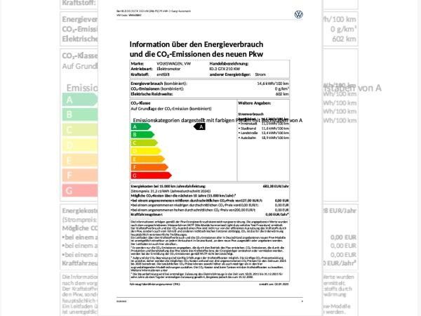 Volkswagen ID.3 ID. 3 GTX 210 kW (286 PS) 79 kWh 1-Gang-Automatitk