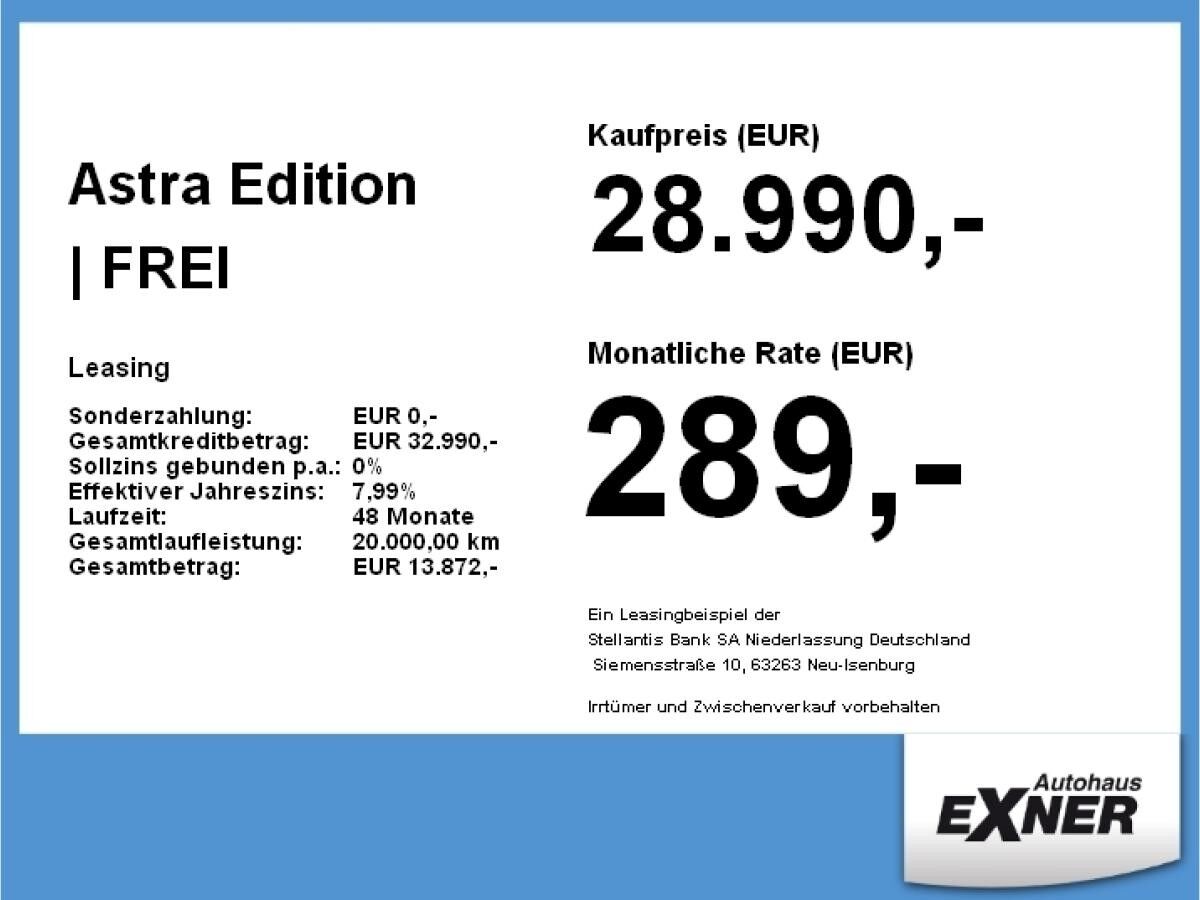 Opel Astra Edition | FREI KONFIGURIERBAR | Privat