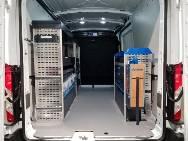 Ford Transit 350L2 Trend Kasten 👨‍🏭 Sortimo Regalausbau mit Werkbank 🔧👍