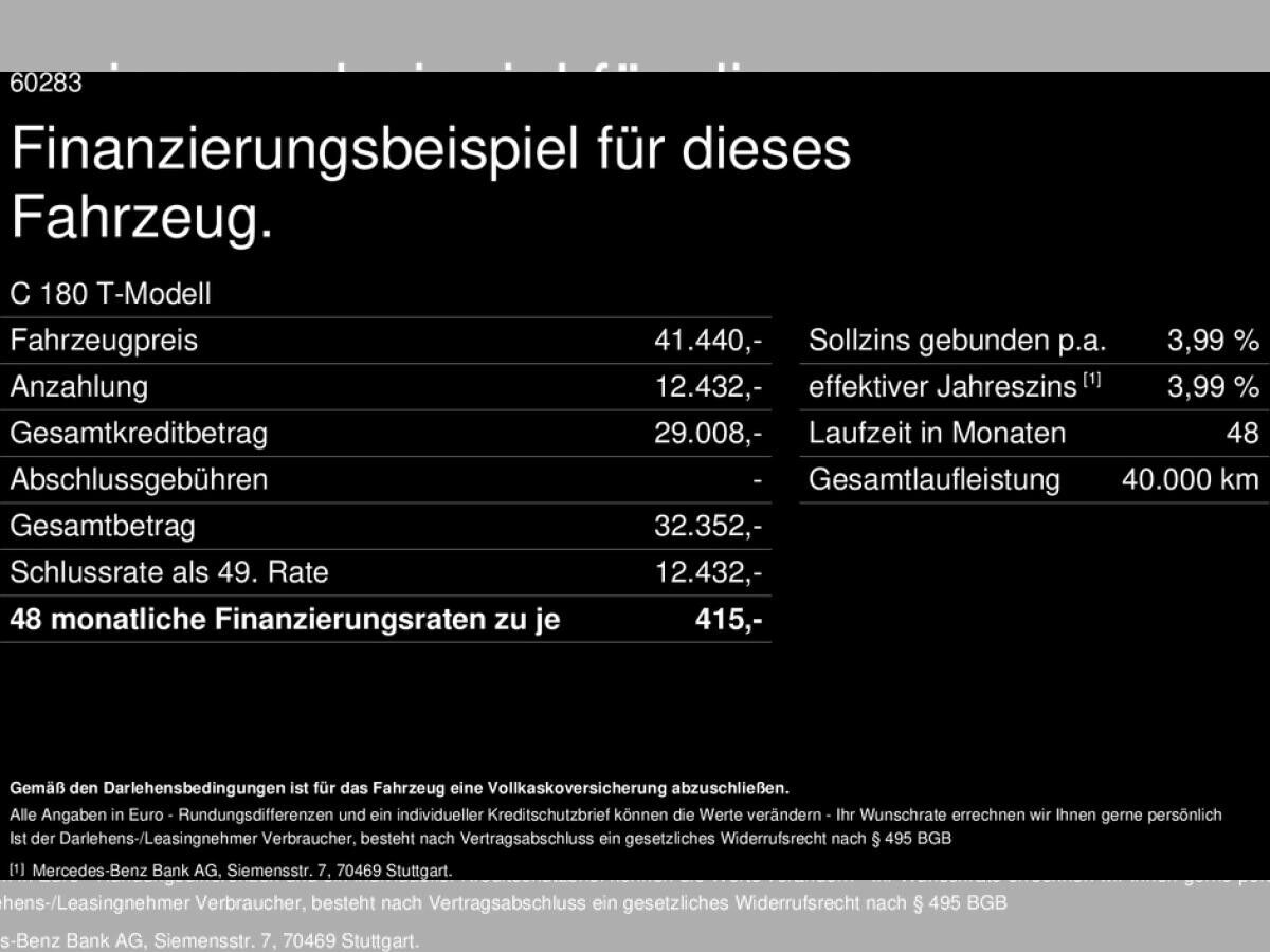 Mercedes-Benz C 180 T Avantgarde AHK Ambiente Totwinkel 360°K