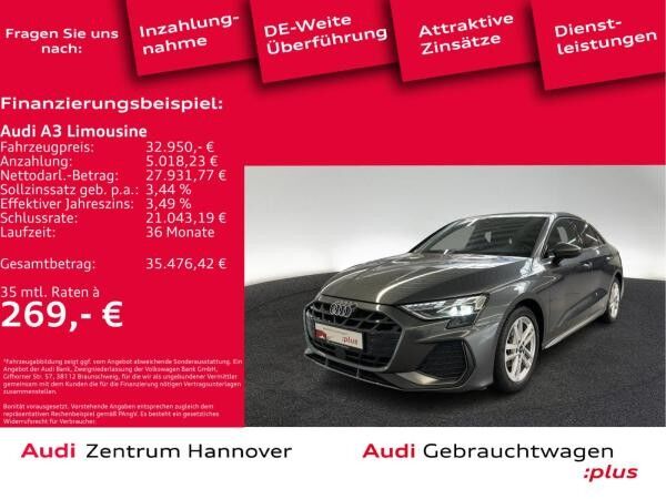 Audi A3 Limousine S line 30 TFSI Kamera SONOS Navi virtual ACC
