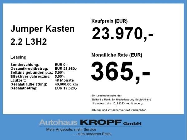 Citroën Jumper Kasten 2.2 L3H2 LED,Klima,Parkpilot