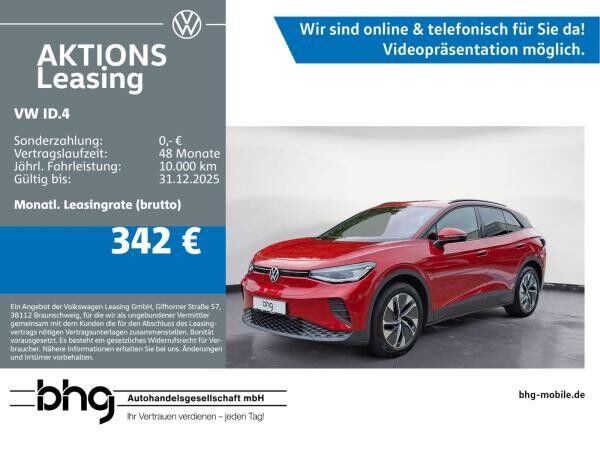 Volkswagen ID.4 Pure mit Infotainment-Paket, Allwetterreifen, Anschlussgarantie