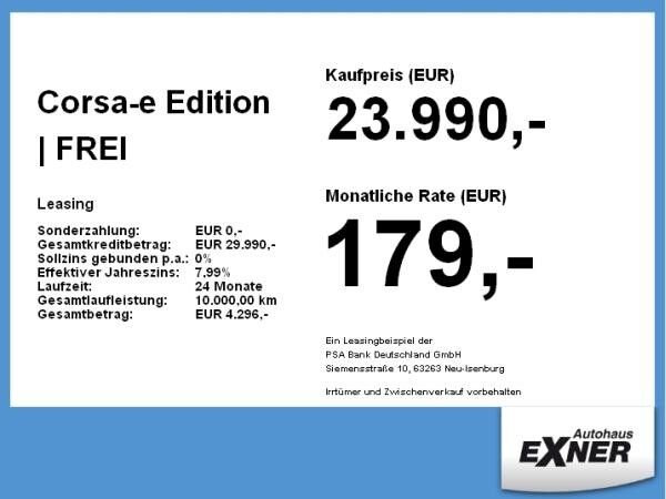Opel Corsa-e Edition | FREI KONFIGURIERBAR | Gewerbe