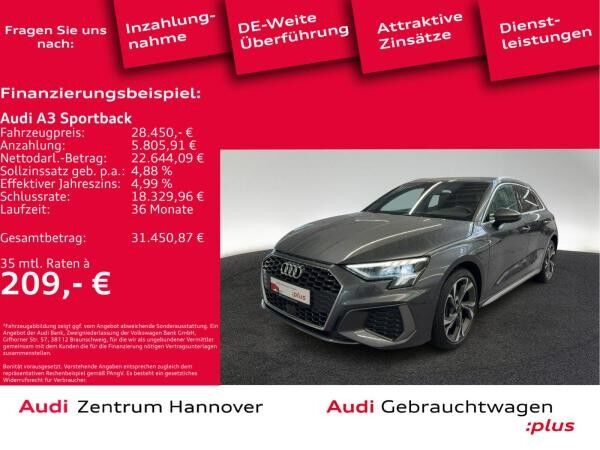 Audi A3 Sportback S line 40 TFSIe LED Kamera virtual DAB Navi