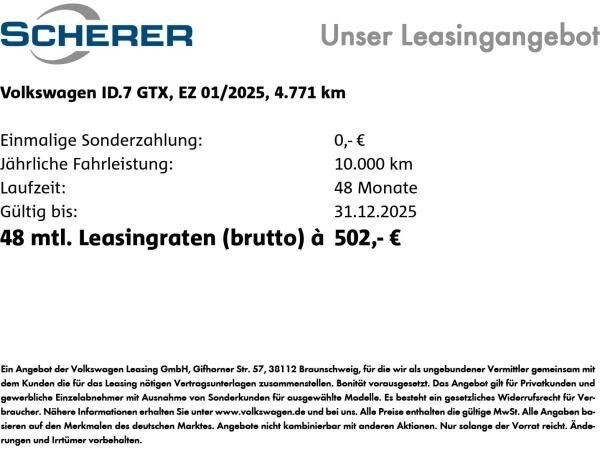 Volkswagen ID.7 Tourer GTX 4 Motion Wärmep., Navi, Sitzh., Pano, AHK, DCC, 360°
