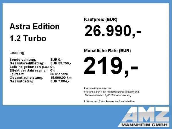 Opel Astra Edition 1.2 Turbo **Gewerbehammer**