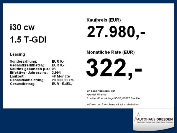 Hyundai i30 cw 1.5 T-GDI Advantage LED+Navi+SHZ+2xKlima
