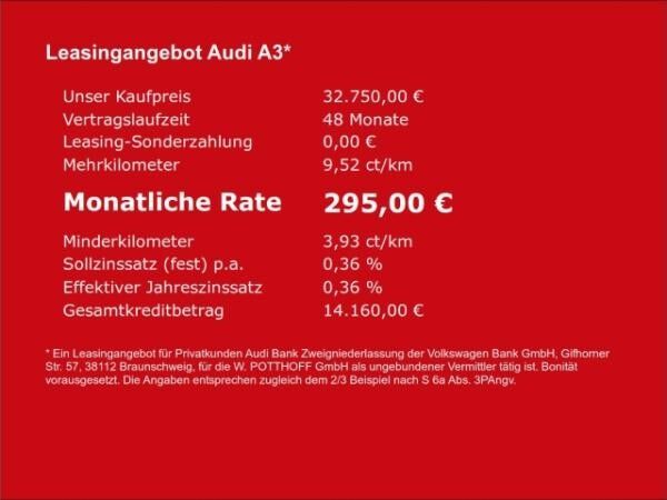 Audi A3 Limousine 30 TFSI S LINE KAMERA SONOS NAVI LED