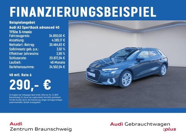 Audi A3 Sportback advanced 40 TFSIe S-tronic LED+SHZ+PDC