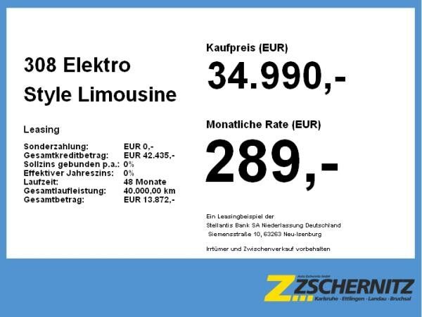 Peugeot 308 Elektro Style Limousine **Gewerbeknaller**
