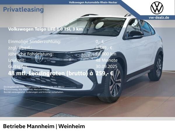 Volkswagen Taigo Life 1.0 l TSI OPF DSG ACC Klima LED uvm.