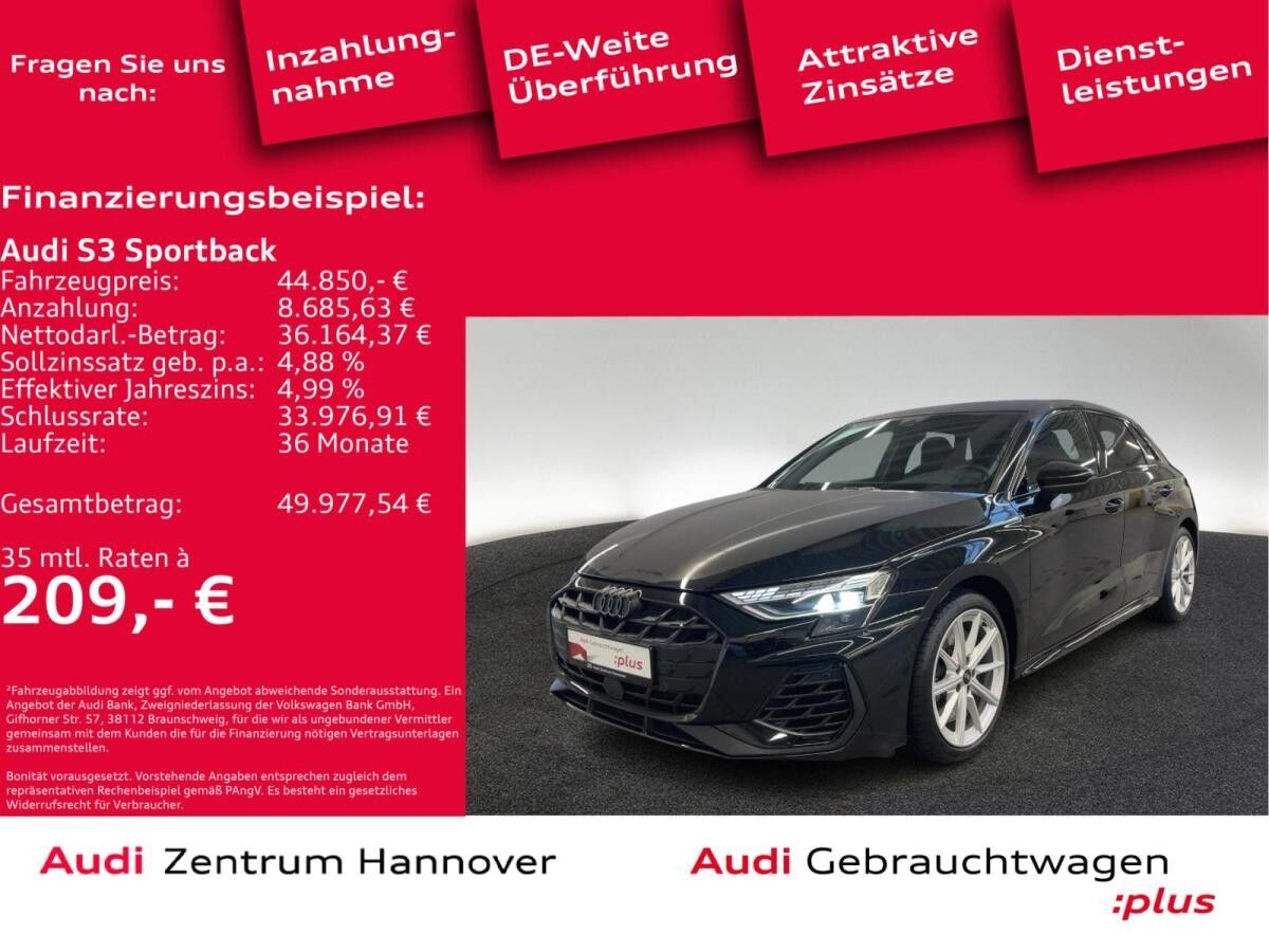 Audi S3 Sportback 2.0 TFSI Kamera virtual LED ACC Navi