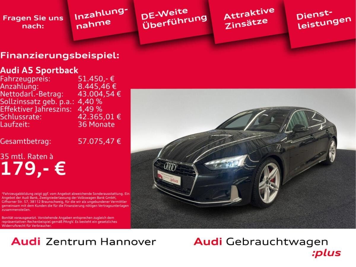 Audi A5 Sportback advanced 45 TFSI quattro Pano Laser AHK Navi ACC