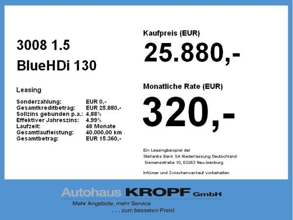 Peugeot 3008 1.5 BlueHDi 130 FAP Allure FLA SpurH LM KAM