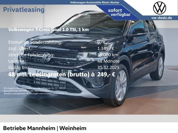 Volkswagen T-Cross GOAL 1.0 TSI DSG Navi Klima DAB APP USB