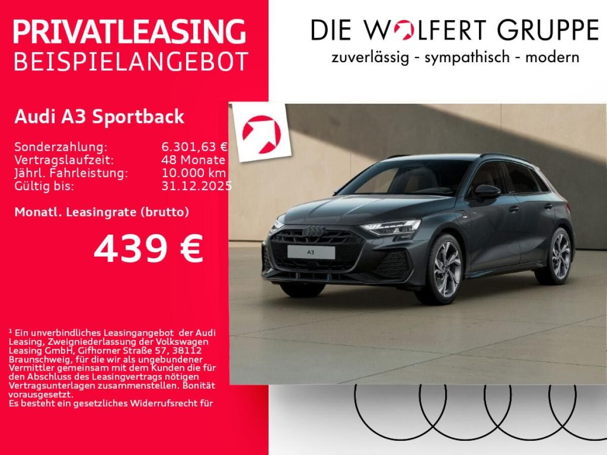 Audi A3 Sportback S line TFSI e S tronic*0,5%*AHK*ACC Audi A3 Sportback S line TFSI e S tronic*0,5%*AHK*ACC