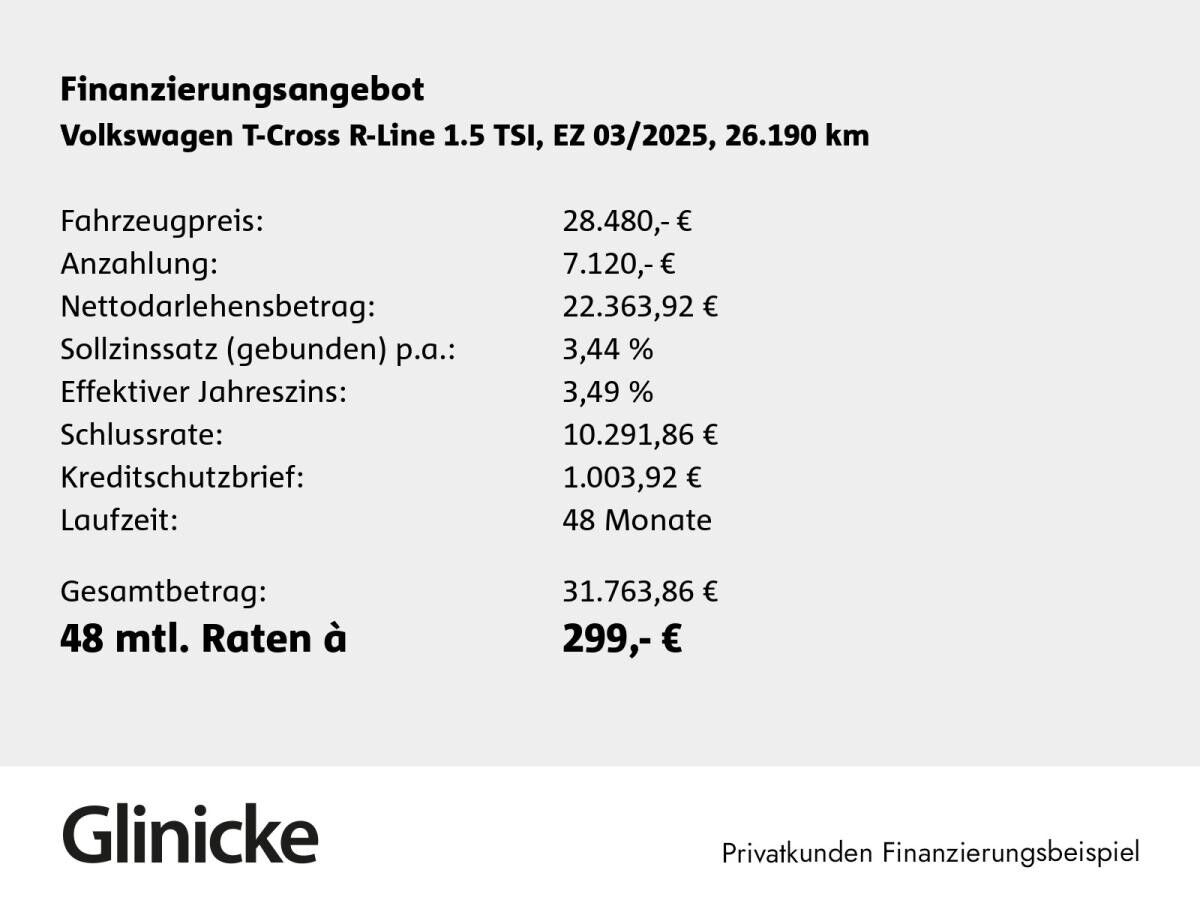 Volkswagen T-Cross 1.5 TSI R-Line DSG AHK Matrix Navi RFK ACC