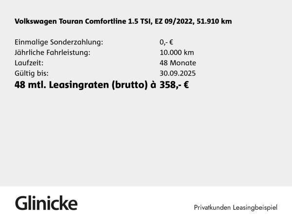 Volkswagen Touran 1.5 TSI Comfortline Navi PDC vo+hi ACC LM 16"