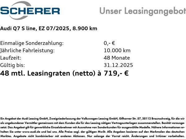 Audi Q7 S line 55 TFSI e B&O * Luftfahrwerk * Matrix LED * Ambiente-Licht