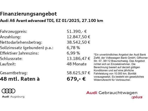Audi A6 Avant advanced 45 TDI *ACC*AHK*MATRIX*8-fach*