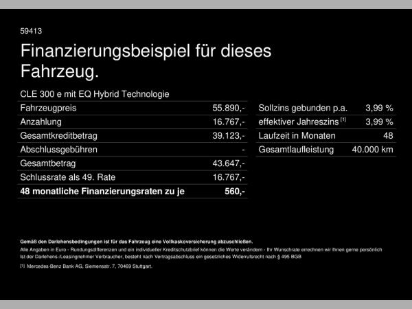 Mercedes-Benz E 300 CLE 300 e AMG DigitalLight Panorama 360°-Kamera
