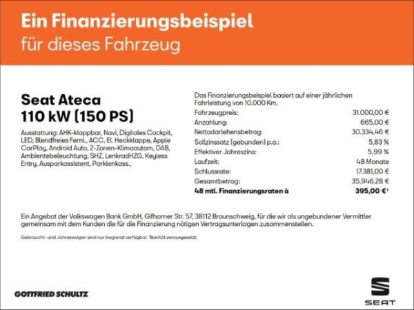 Seat Ateca XPERIENCE TSI DSG AHK NAVI SITZHEIZUNG EINPARKHILFE LED