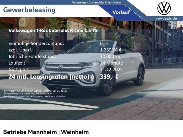 Volkswagen T-Roc Cabriolet R-Line 1.5 TSI DSG LED Klima