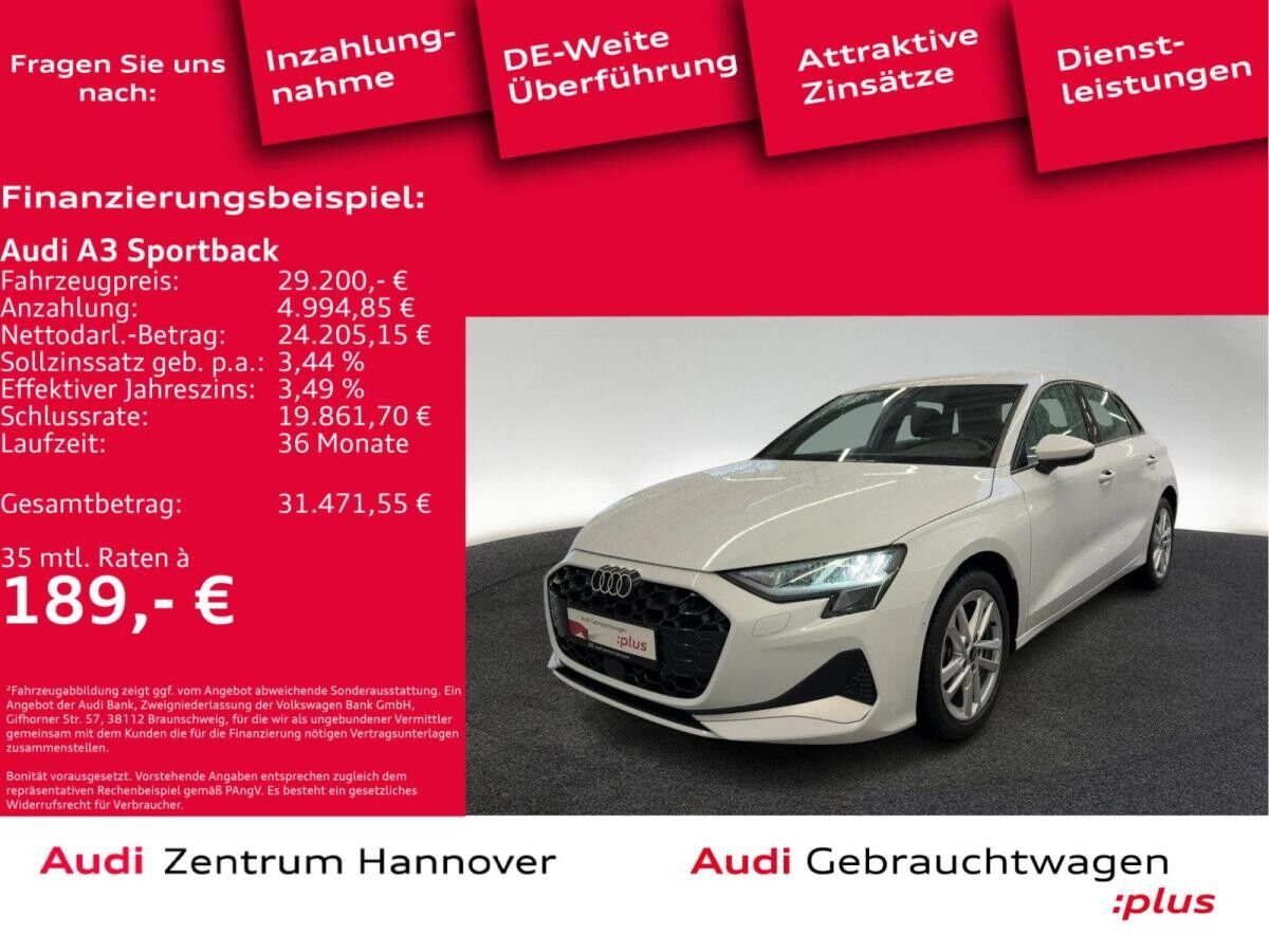 Audi A3 Sportback advanced 30 TDI AHK virtual Navi