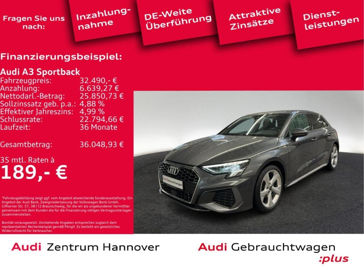 Audi A3 Sportback S line 35 TFSI Kamera AHK LED virtual Navi