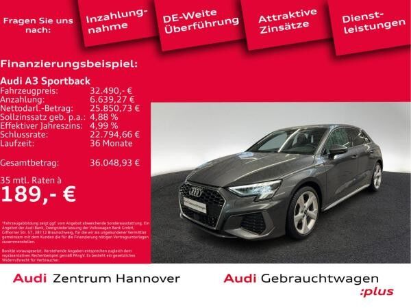 Audi A3 Sportback S line 35 TFSI Kamera AHK LED virtual Navi