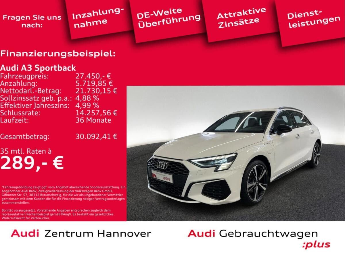 Audi A3 Sportback e-tron S line 40 TFSI Matrix Navi virtual Teilleder