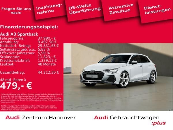 Audi A3 Sportback S line 35 TFSI Head-Up Kamera SONOS virtual Navi