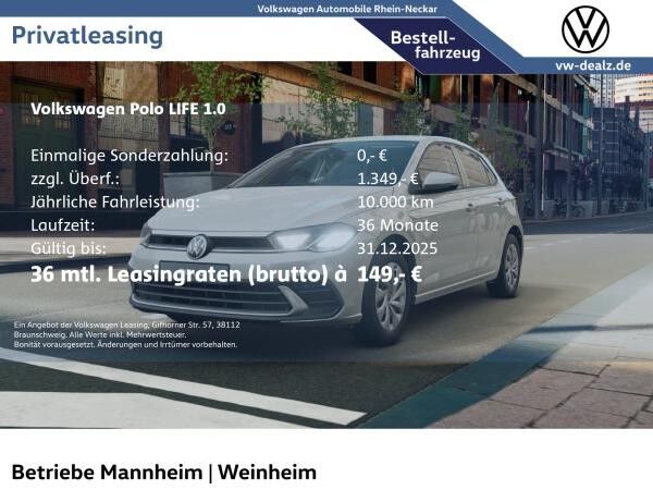 Volkswagen Polo Life 1.0 Klima LED DAB Digital-Cockpit ZV