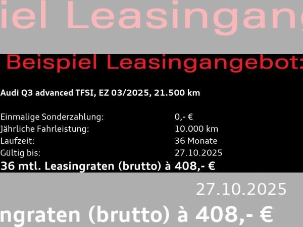 Audi Q3 advanced 35 TFSI S-tronic / MMI-Navi+, RFK