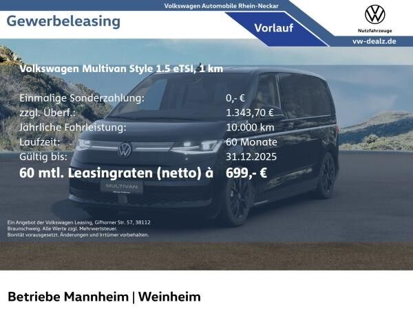 Volkswagen Multivan Style 1.5 eHybrid 4Motion DSG LED AHK