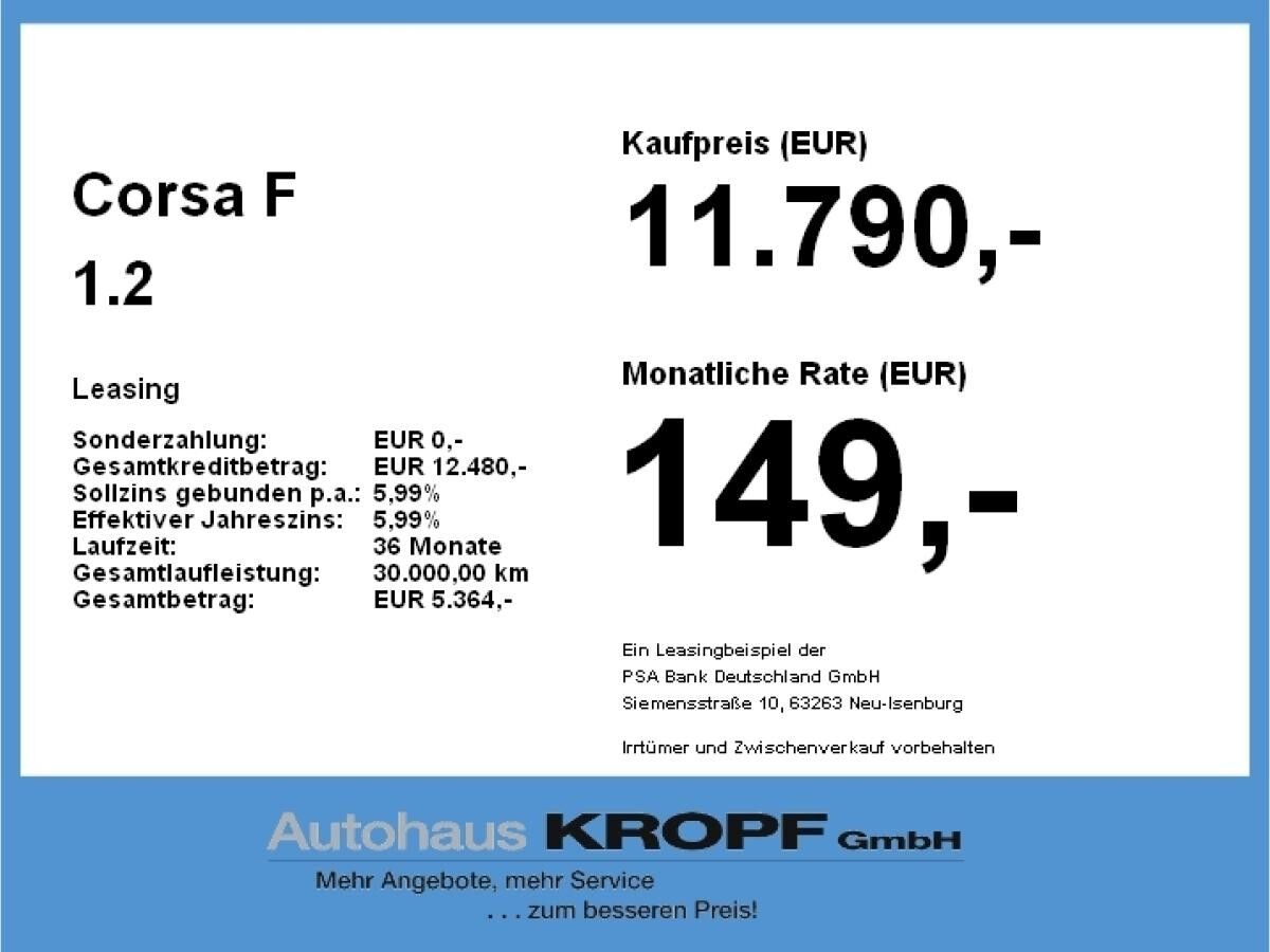 Opel Corsa F 1.2 SHZ+SpurH