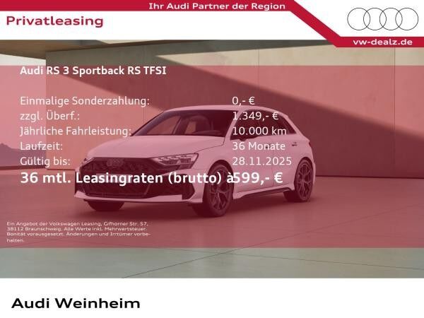 Audi RS3 Sportback S tronic LED DAB Klima ALU 19"