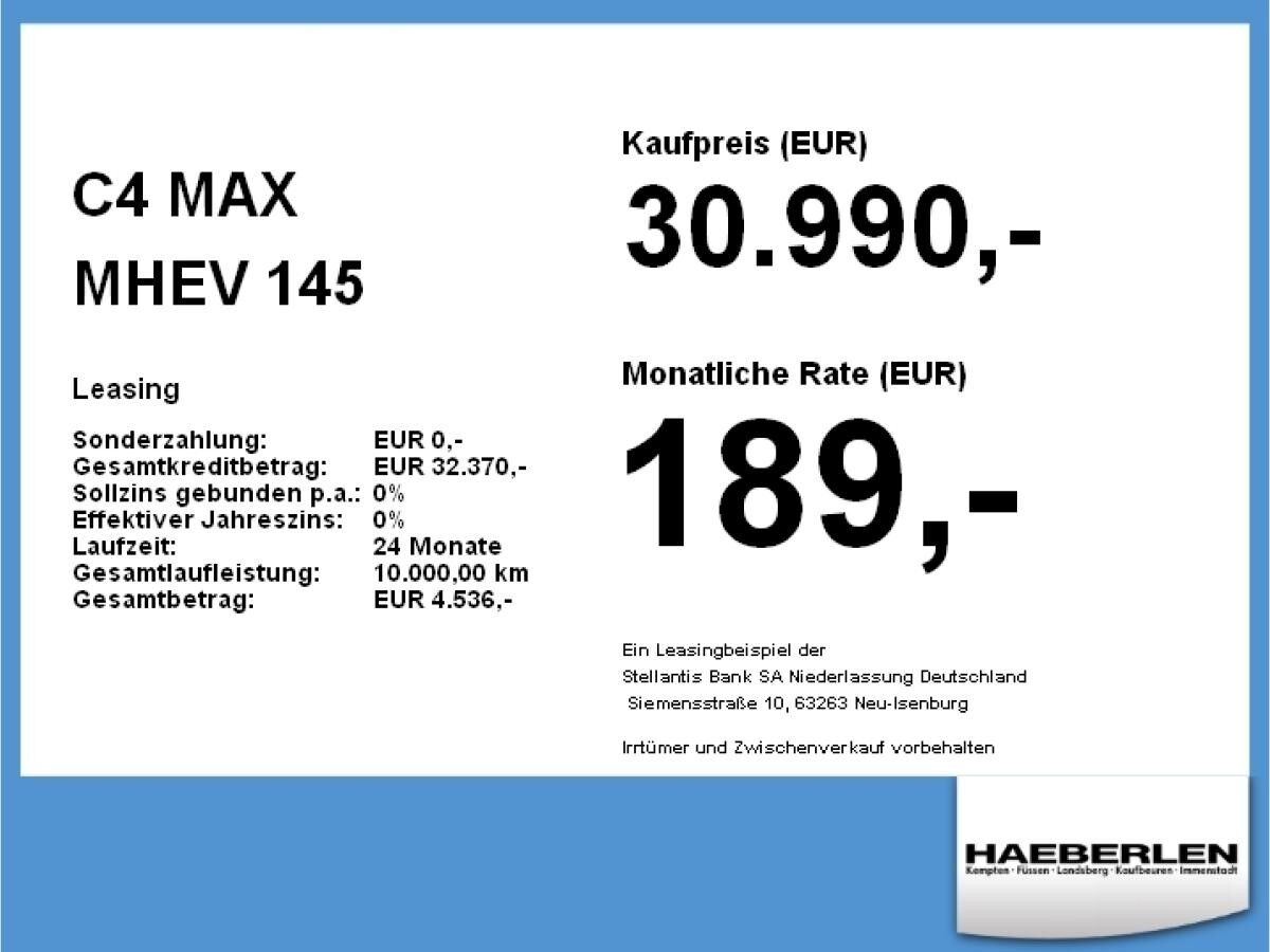 Citroën C4 MAX MHEV **SONDERANGEBOT**