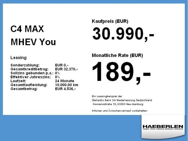 Citroën C4 MAX MHEV **SONDERANGEBOT**