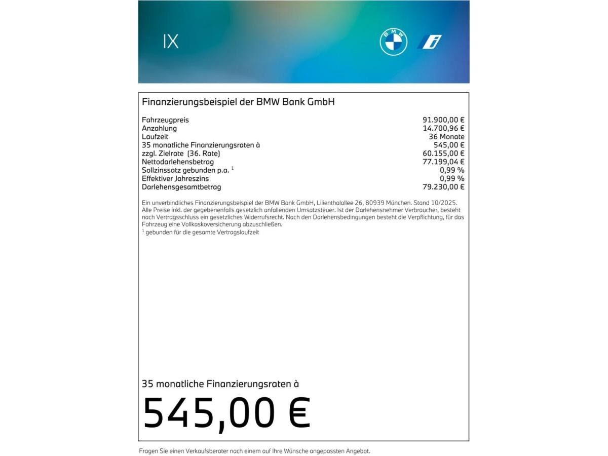 BMW ix xDrive50⚡|UPE 132.500€|0,5% DWbst|Sofort verfügbar