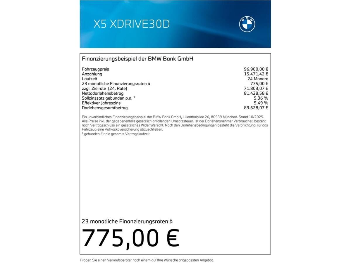 BMW X5 xDrive30d M Sport Pro|UPE 123.440€|Sofort verfügbar