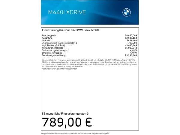 BMW M440i xDrive Cabrio M Sport Pro🌞|UPE 96.780€|Sofort verfügbar