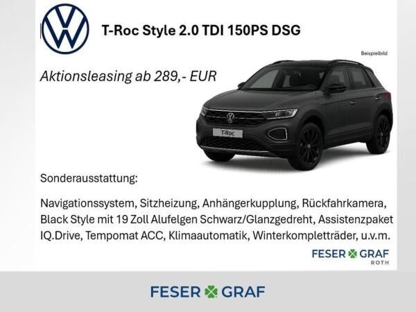 Volkswagen T-Roc 2.0 TDI DSG Style NAV AHK KAM BLACK 8-Fach