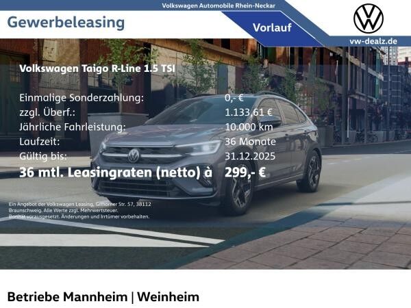Volkswagen Taigo R-Line 1.5 TSI DSG NAVI Klima DAB LED APP