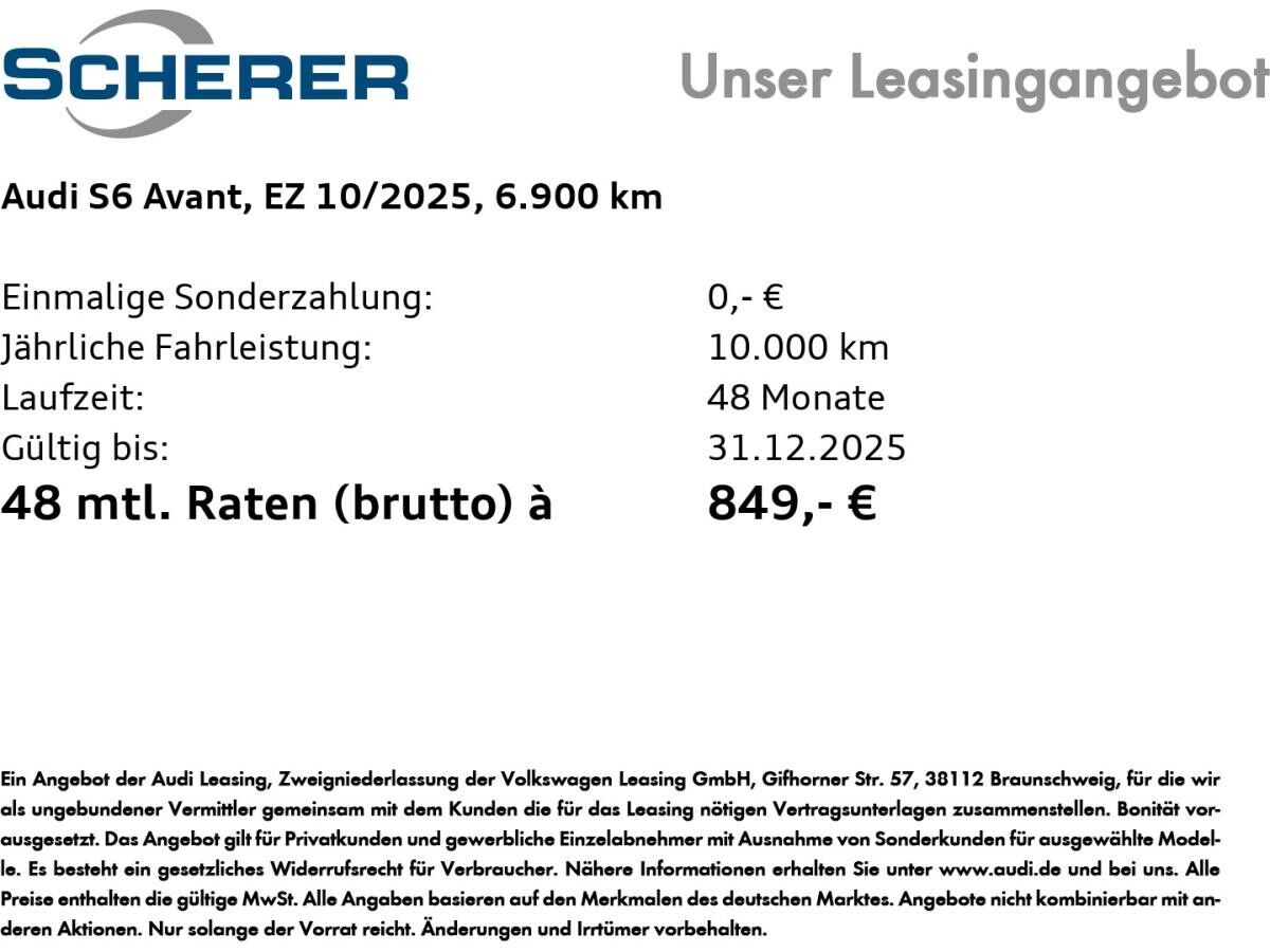 Audi S6 Avant TDI AHK SHZ KAMERA TEILLEDER